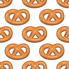 Seamless vector pattern with pretzels
