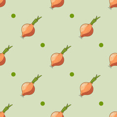 Seamless vector pattern with onions