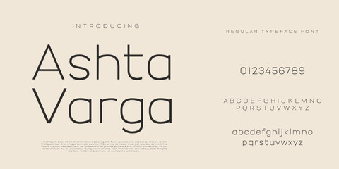 Elegant and modern sans serif alphabet font uppercase and number fonts victorian typeface 