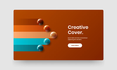 Creative corporate cover vector design concept. Fresh realistic spheres site screen illustration.
