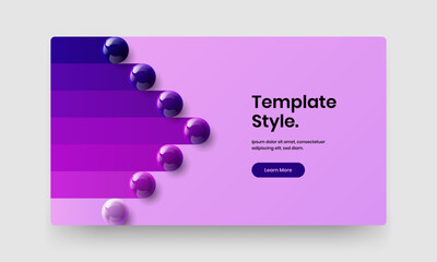 Creative corporate identity design vector illustration. Vivid 3D balls site screen concept.