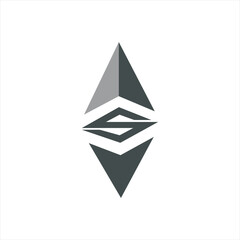 Fototapeta premium Abstract pyramid vector logo design with letter S