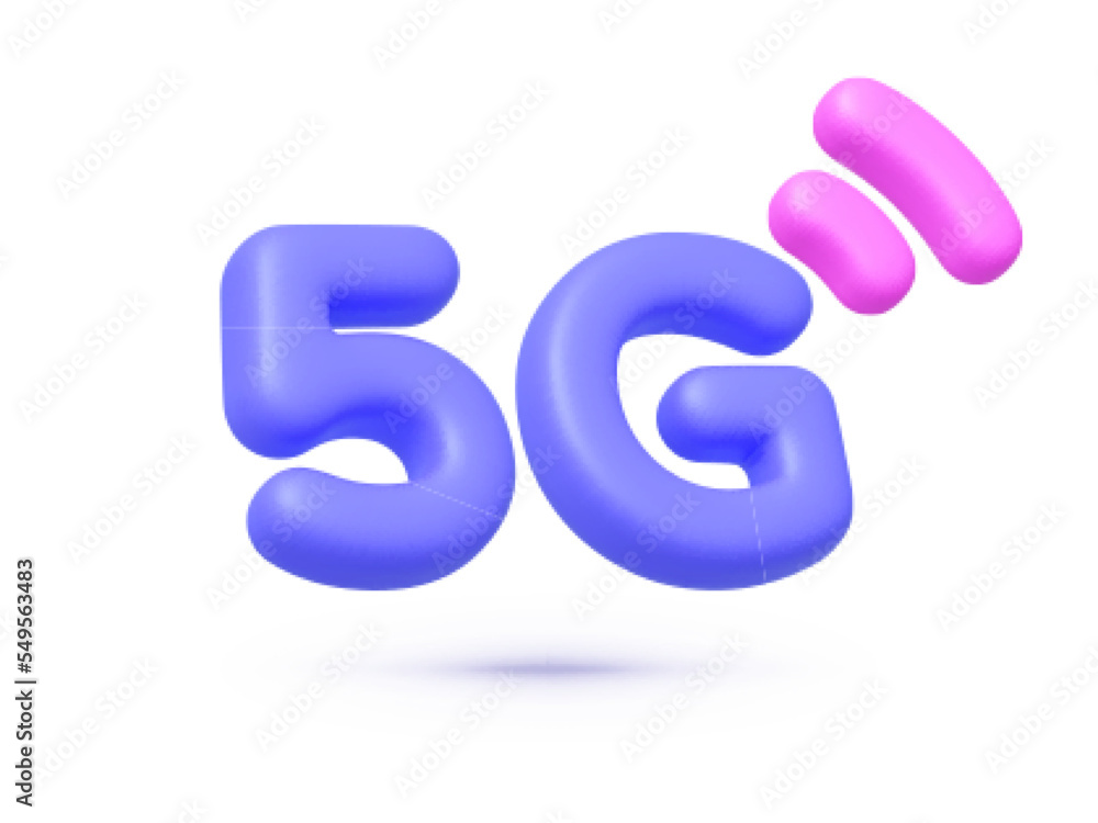 Poster 5g icon 3d for web design. internet network concept. communication, internet concept. vector 3d illu