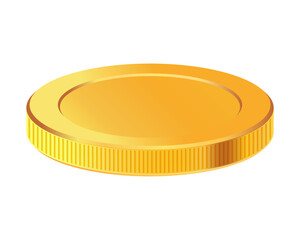 Golden money. Rotating gold coin.