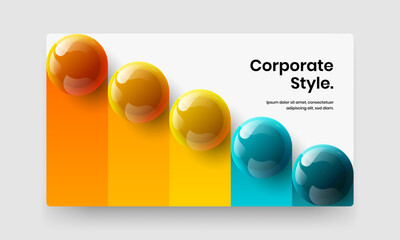 Obraz na płótnie Canvas Premium corporate identity vector design concept. Original 3D spheres company cover template.