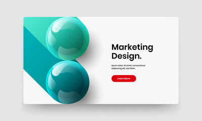 Clean realistic spheres corporate identity illustration. Abstract site design vector layout.