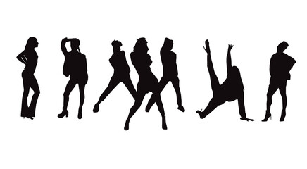 Vector dancers team icons