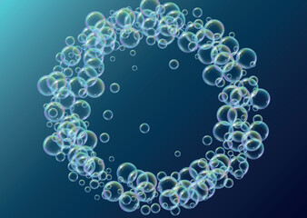 Detergent foam. Soap bath bubble and suds for bathtub. Shampoo.