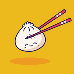 cute cartoon dim sum illustration