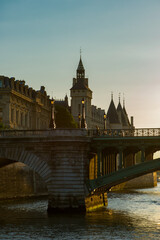 Fototapeta na wymiar Scenic view along the River Seine in Paris, France.