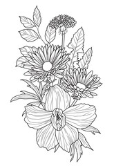 bouquet of flowers tattoo