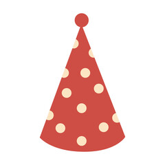 Festive red cap with circles on white background