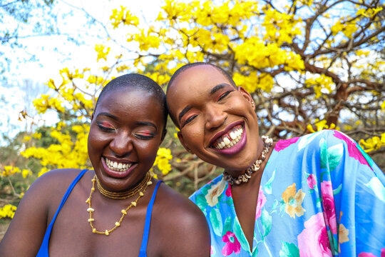Black girls laughing