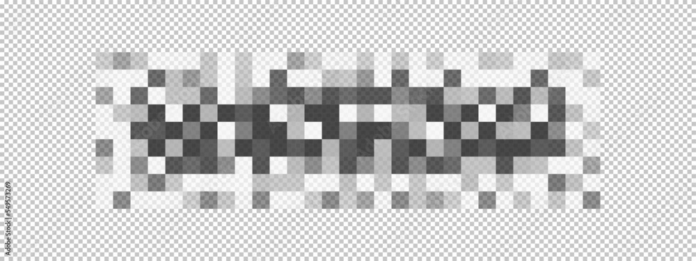 Fototapete censor blur checkered texture on transparent background. mosaic pattern with pixel effect to hide te
