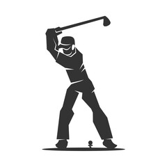 golf logo. Man Golfing logo. golfer logo. Icon Illustration Brand Identity