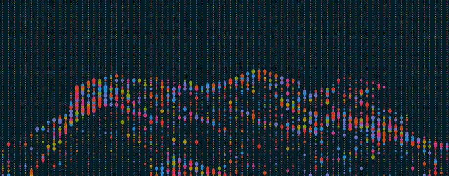 Big genomic data visualization. AGCT vector illustration
