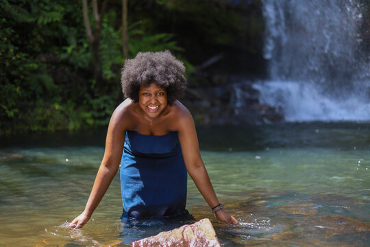 woman in the river