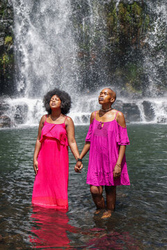 Two Black girls in the water