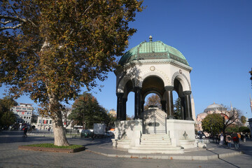 German Fountain (Turkish: Alman Cesmesi) at the Sultanahmet Square in Istanbul, Turkey. 