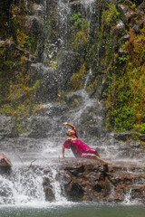 Black Woman in a waterfall