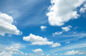Naklejka na ściany i meble blue sky clouds white natural beautiful