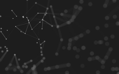 Abstract background. Molecules technology with polygonal shapes, connecting dots and lines. Connection structure. Big data visualization.