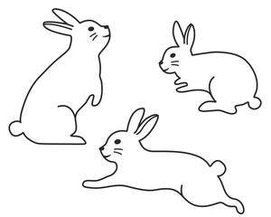年賀状素材 うさぎイラスト	ライン
