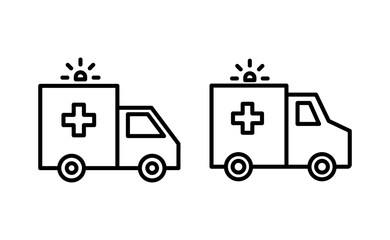 Ambulance icon vector for web and mobile app. ambulance truck sign and symbol. ambulance car