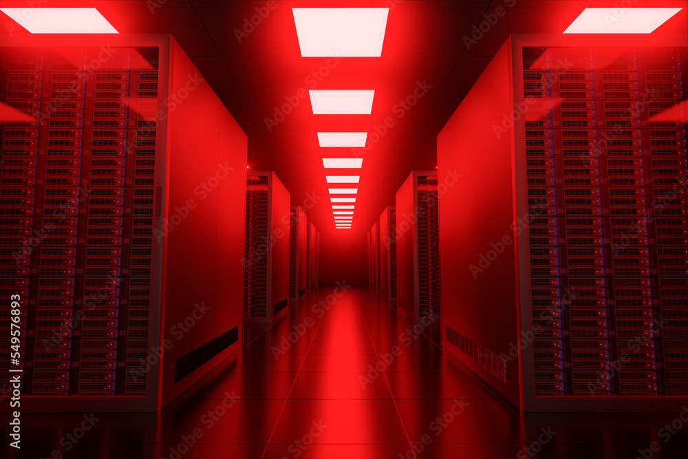 Poster hacked server racks in server room data center