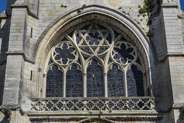 Obraz premium Abbey of St. Martin, Laon. Abbey established in the 12th Century by bishop of Laon, Barthуlemy of Jur. Laon, Aisne department, Hauts-de-France, northern France.