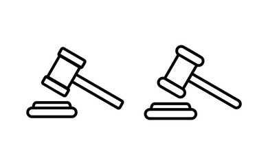 Gavel icon vector for web and mobile app. judge gavel sign and symbol. law icon. auction hammer