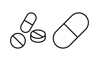 Pills icon vector for web and mobile app. capsule icon. Drug sign and symbol