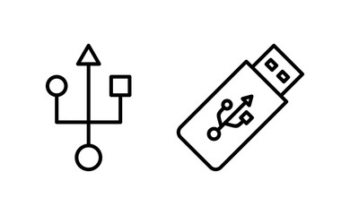 Usb icon vector for web and mobile app. Flash disk sign and symbol. flash drive sign.