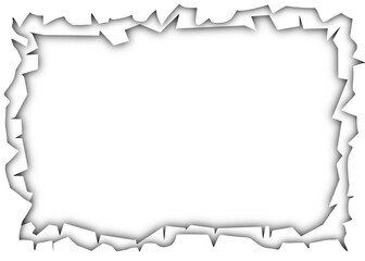 crumpled torn paper frame isolated