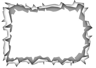 Torn white paper frame with soft shadow