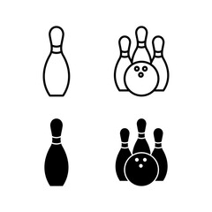 Bowling icon vector for web and mobile app. bowling ball and pin sign and symbol.