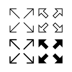 Fullscreen Icon vector for web and mobile app. Expand to full screen sign and symbol. Arrows symbol