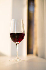 red wine in the flute