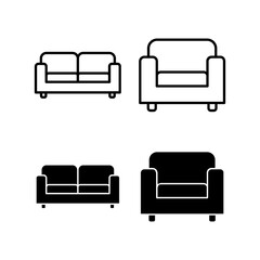 Sofa icon vector for web and mobile app. sofa sign and symbol. furniture icon