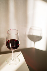 red wine in the flute