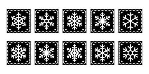 Snowflake icon Christmas checked vector logo snow Santa Claus Xmas cartoon character illustration symbol graphic design clip art