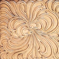 Fototapeta na wymiar abstract ornamental pattern wooden carved