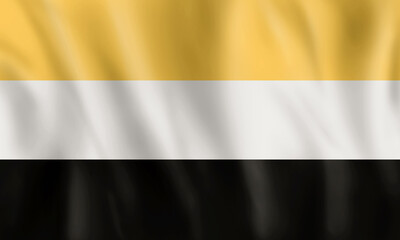 Illustration of Garifuna flag flying isolated.