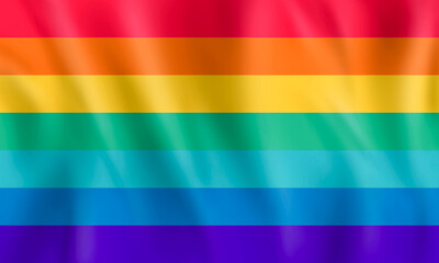 3d illustration of Rainbow Lgtbt flag.