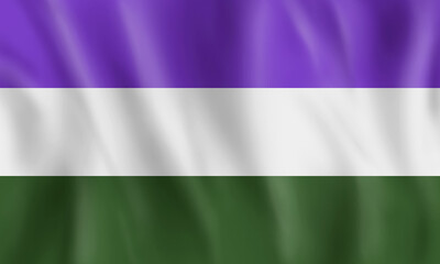 Fototapeta premium Illustration of gender queer flag flying.