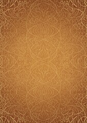 Hand-drawn unique abstract ornament. Golden splatters and light yellow on a darker yellow background and vignette in golden glitter on a darker background color. Paper texture. A4. (pattern: p02-2d)