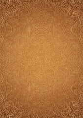 Hand-drawn unique abstract ornament. Golden splatters and light yellow on a darker yellow background and vignette in golden glitter on a darker background color. Paper texture. A4. (pattern: p03d)