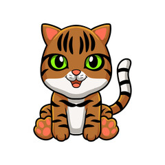 Fototapeta na wymiar Cute bengal cat cartoon sitting