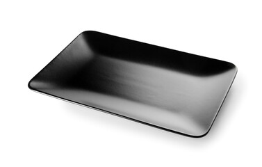 Black ceramic dish on white background