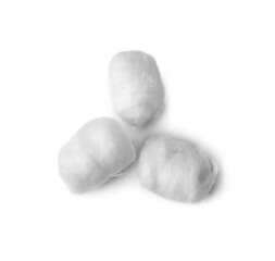 Soft cotton balls on light background